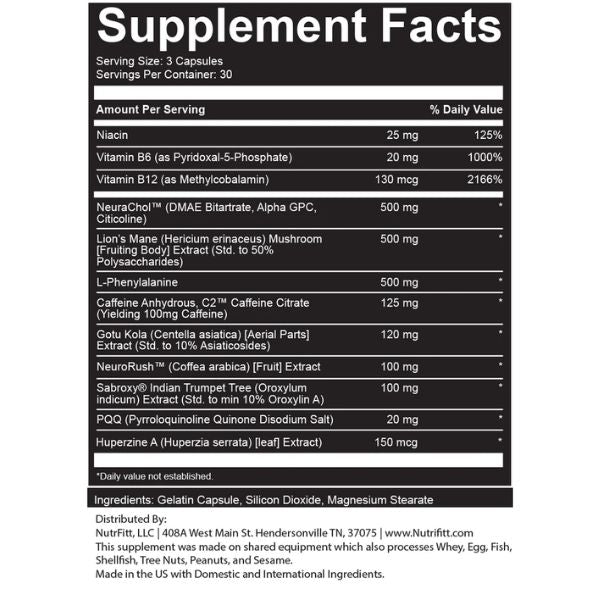 NutriFitt Codex Advanced Nootropic - SuppPrep