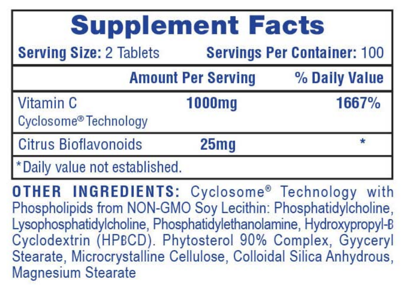 Hi-Tech Pharma Vitamin C 1000mg - SuppPrep
