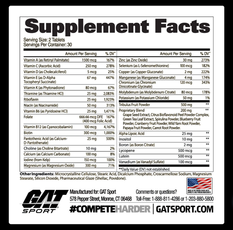 GAT Essentials Mens Multi+Test - SuppPrep