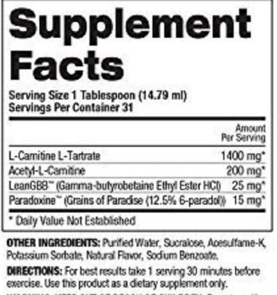 Top Secret Nutrition Fireball L-Carnitine - SuppPrep
