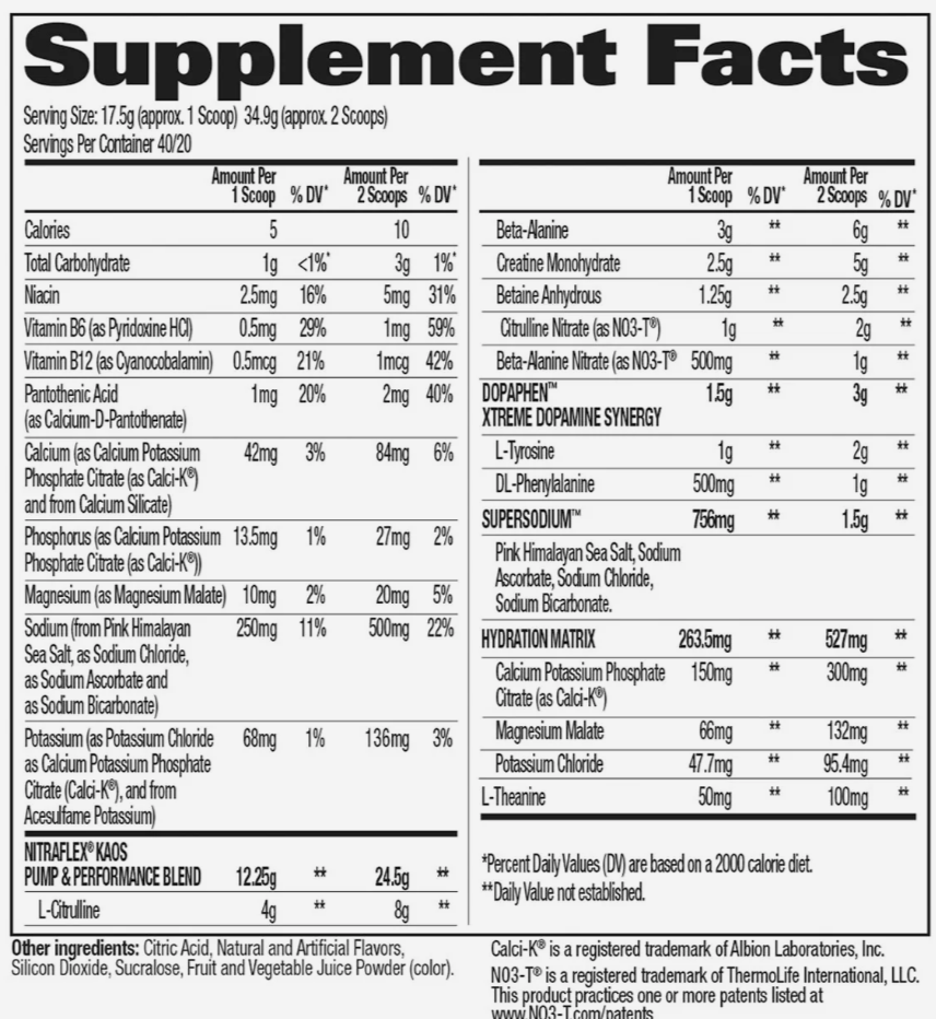 GAT Nitraflex Kaos Stim-Free - SuppPrep