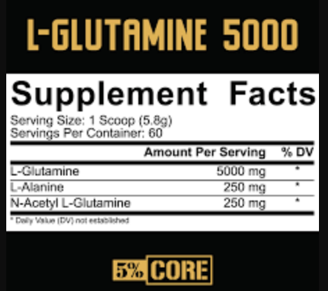 5% Nutrition L-Glutamine 5000mg - SuppPrep