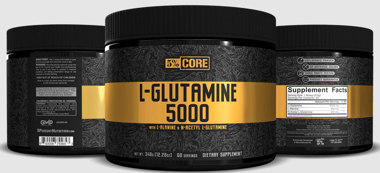 5% Nutrition L-Glutamine 5000mg - SuppPrep