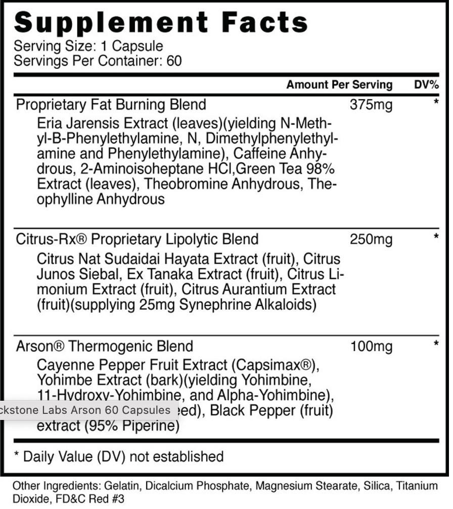 Blackstone Labs Arson - SuppPrep