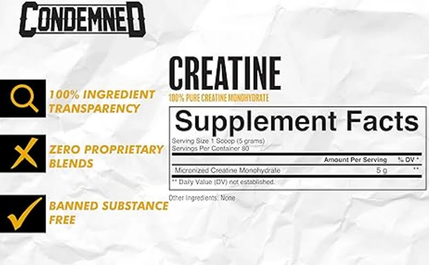 Condemned Labz Essentials Creatine 400g - SuppPrep