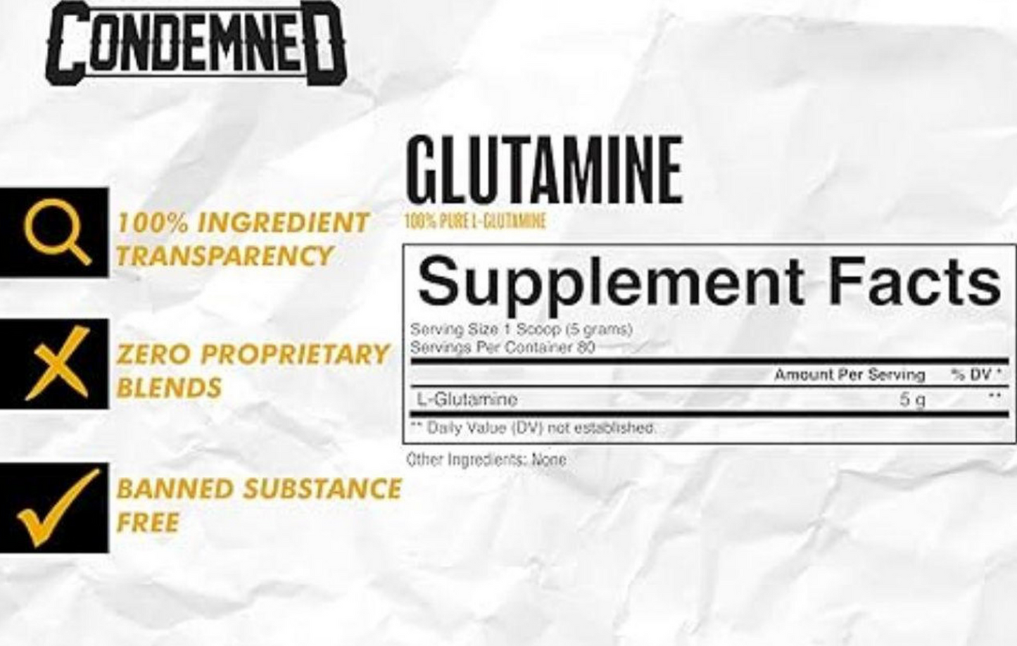Condemned Labz Essentials Glutamine - SuppPrep