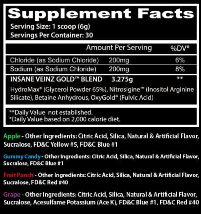 Insane Labz Insane Veinz Gold - SuppPrep