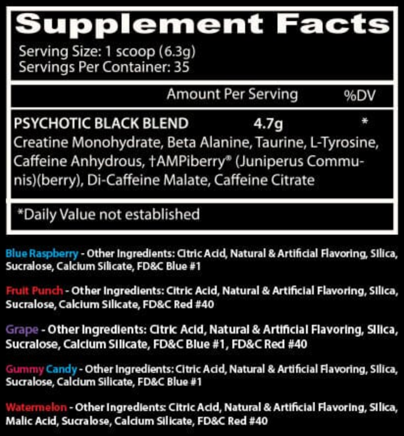 Insane Labz Psychotic Black - SuppPrep