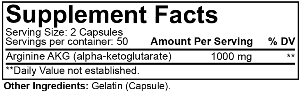 NutraKey Arginine AKG Capsules - SuppPrep