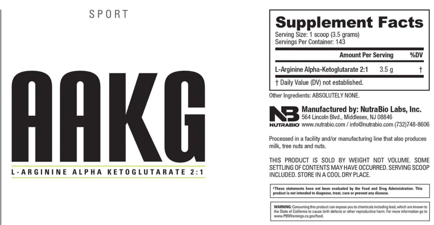 NutraKey Arginine AKG Powder - SuppPrep