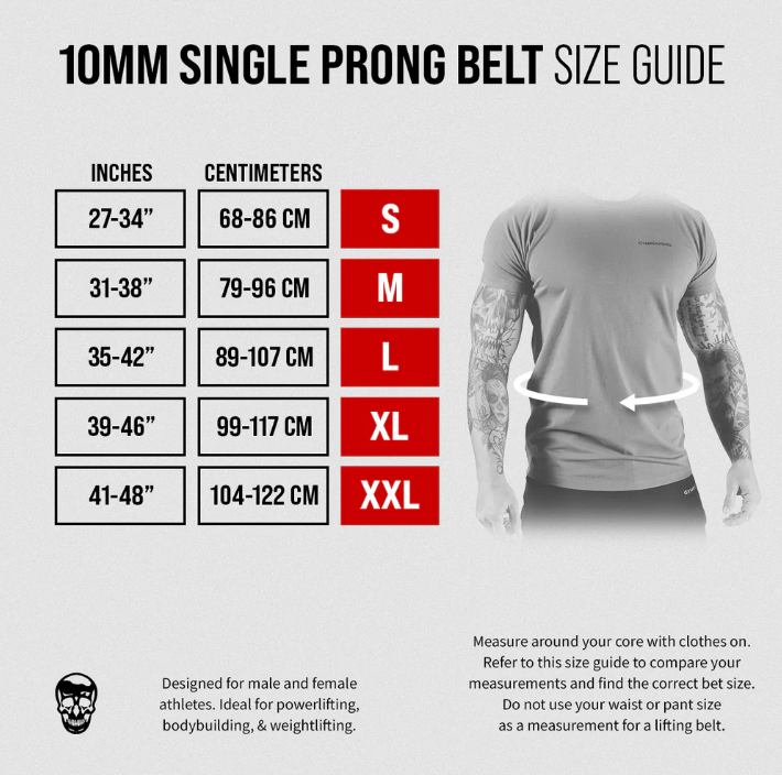 Gymreapers Single Prong 10MM Belt