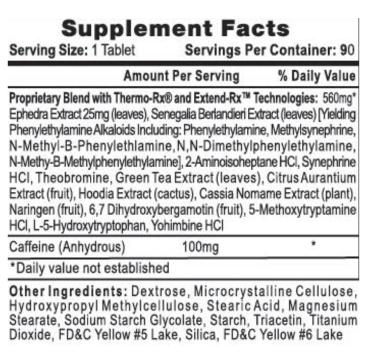 Hi-Tech Pharma Lipodrene w/ Ephedra (yellow) - SuppPrep