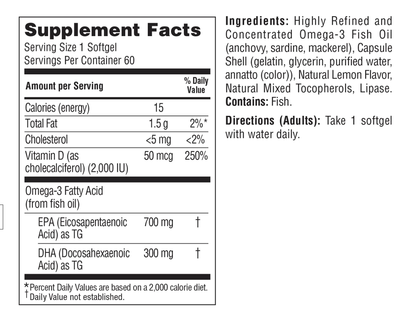 Spoken Nutrition High EPA Fish Oil +D