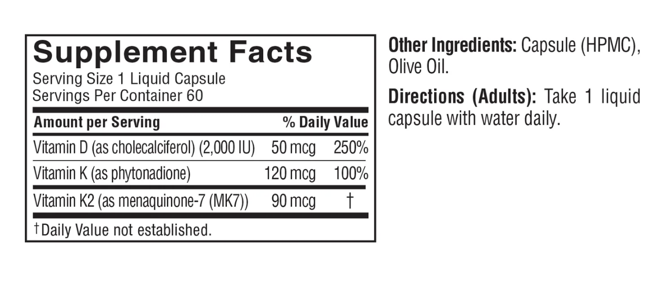 Spoken Nutrition D3+K1/K2