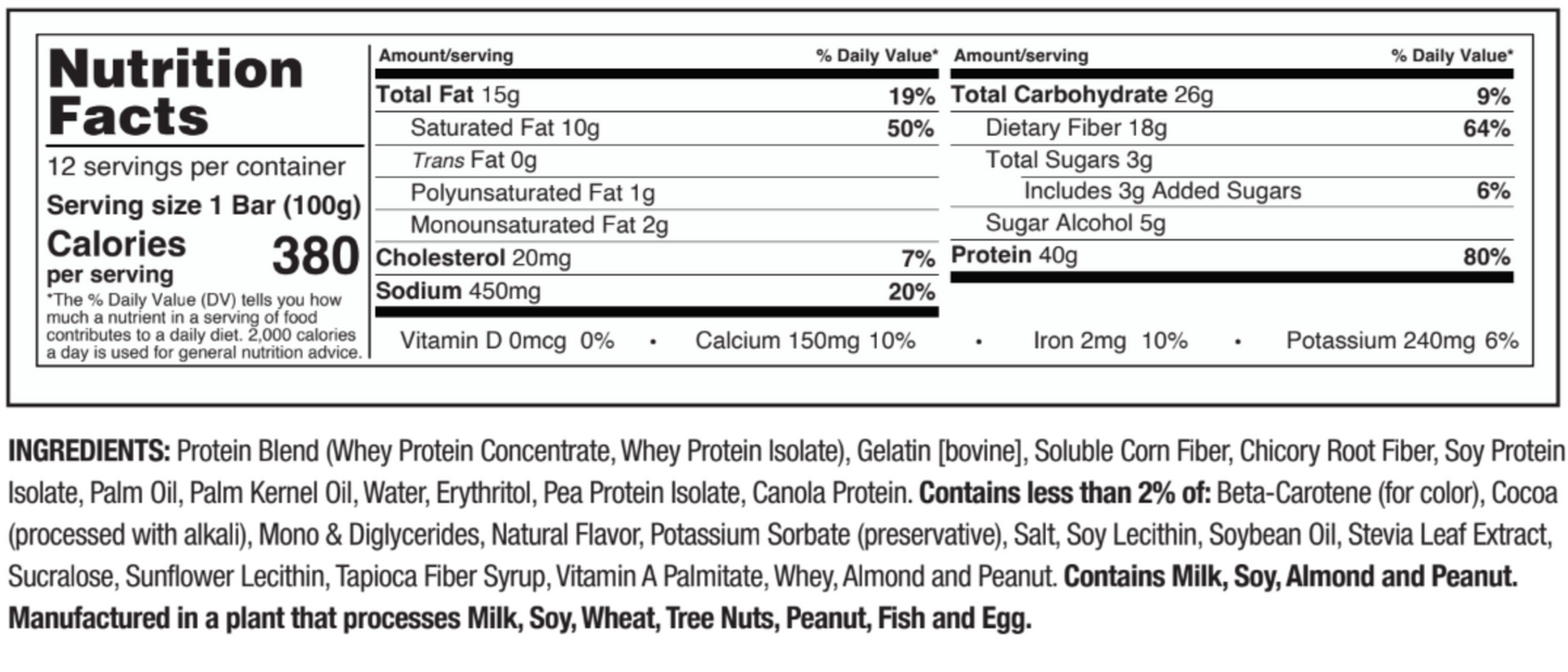 Convenient Nutrition XL40 Protein Bar