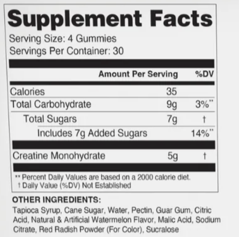 Gold's Gym Nutrition Creatine Gummies