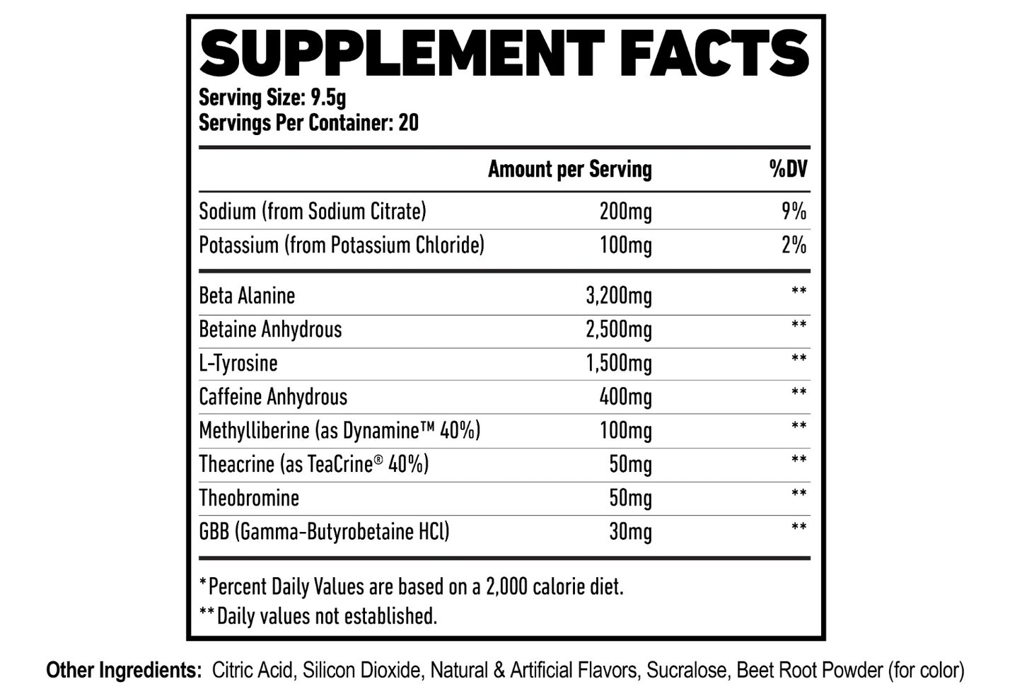 Axe and Sledge DBAP Extreme Preworkout V2