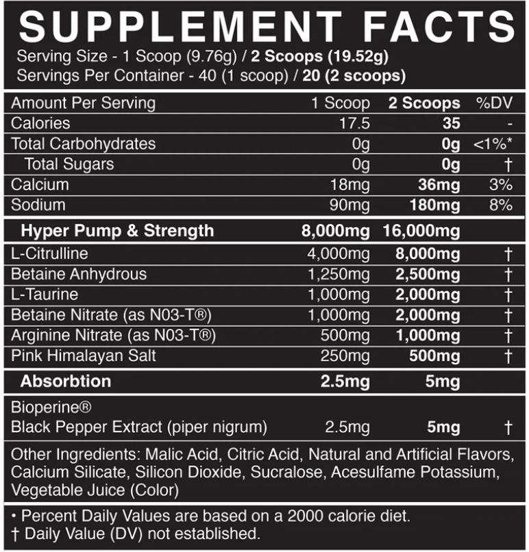 BlackMarket Labs PUMP Hyper Pump Pre-Workout