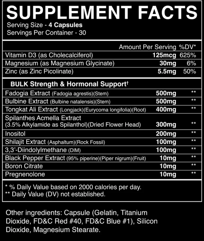 BlackMarket Labs BULK PILLS Testosterone Capsules