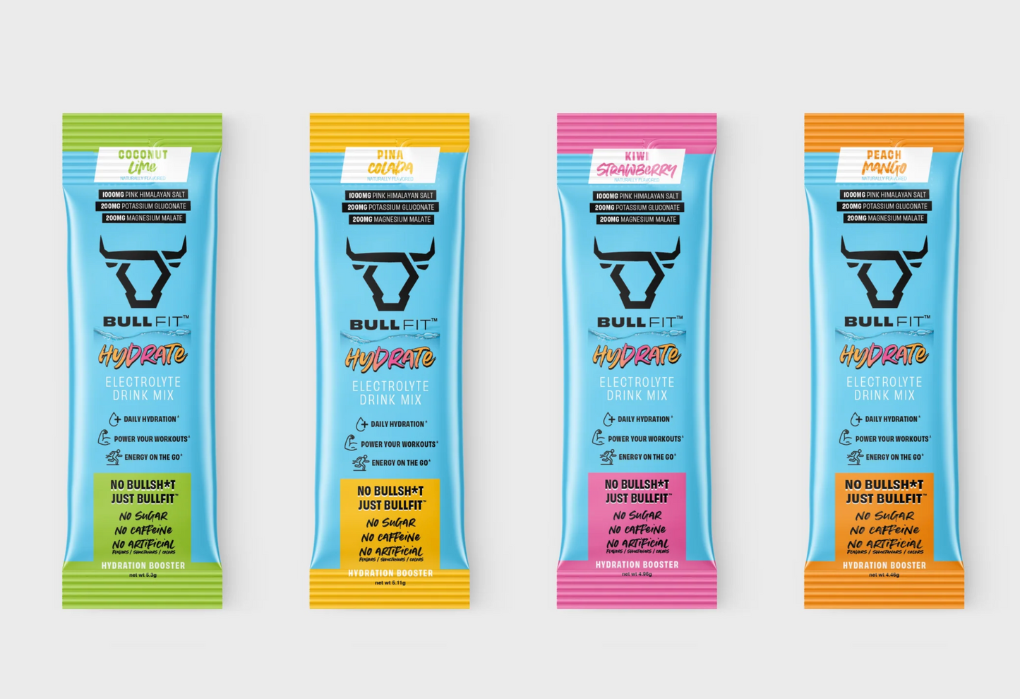 BullFit Hydrate Slap Pack Tropical Variety Display