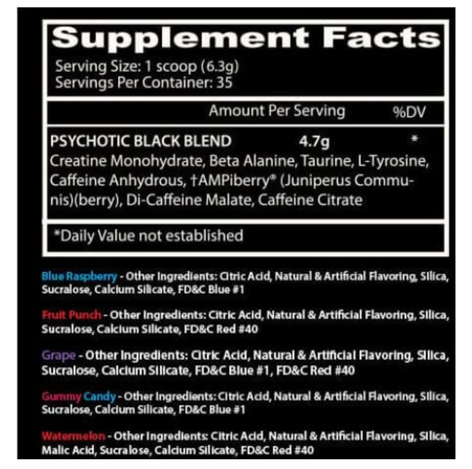 Insane Labz Psychotic BLACK Stickpack Variety Bag