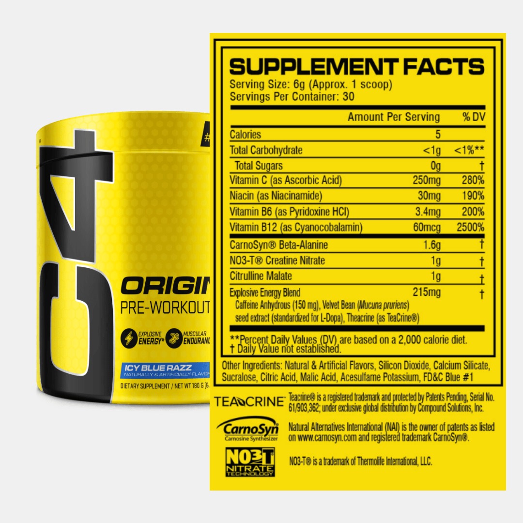 Cellucor C4 Original Pre-Workout Powder 60serv - SuppPrep