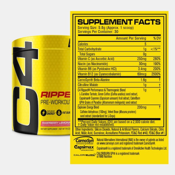 Cellucor C4 Ripped Pre Workout Powder - SuppPrep
