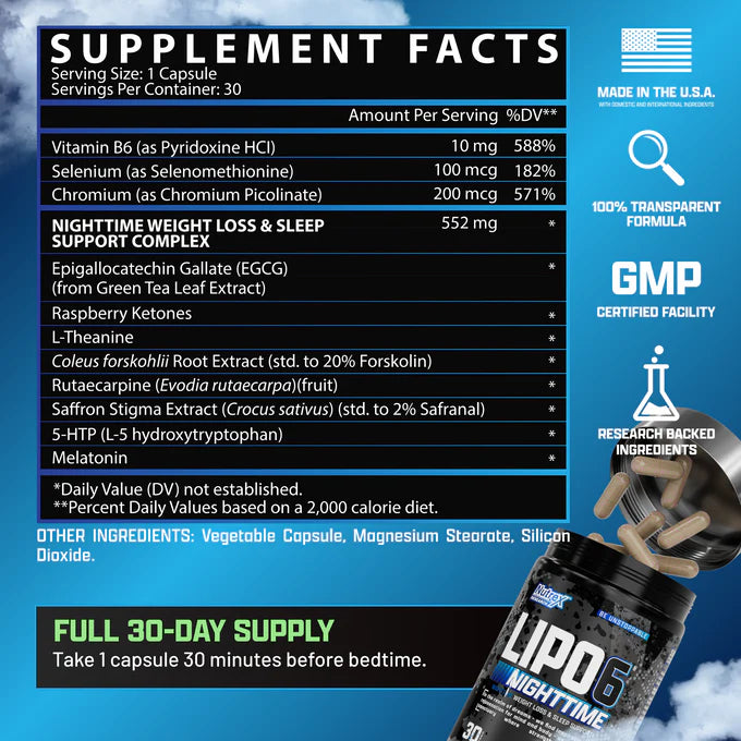 Nutrex Lipo-6 Nighttime - SuppPrep
