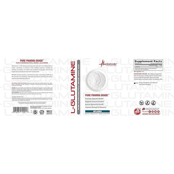 Metabolic Nutrition L-Glutamine - SuppPrep
