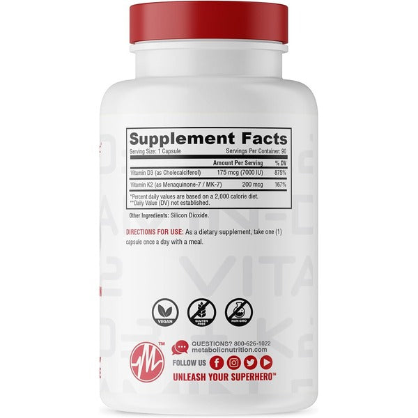 Metabolic Nutrition Vitamin D3+K2 - SuppPrep