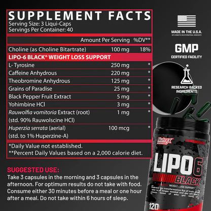 Nutrex Lipo-6 Black - SuppPrep