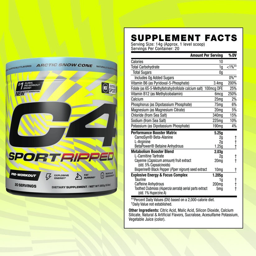 Cellucor C4 Sport Ripped V3 Pre Workout Powder - SuppPrep