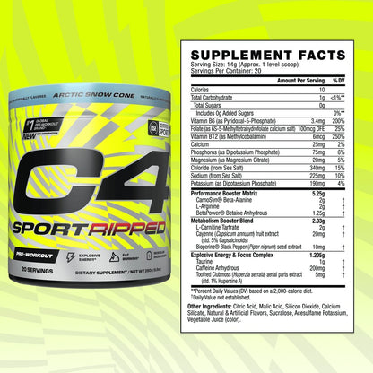 Cellucor C4 Sport Ripped V3 Pre Workout Powder - SuppPrep