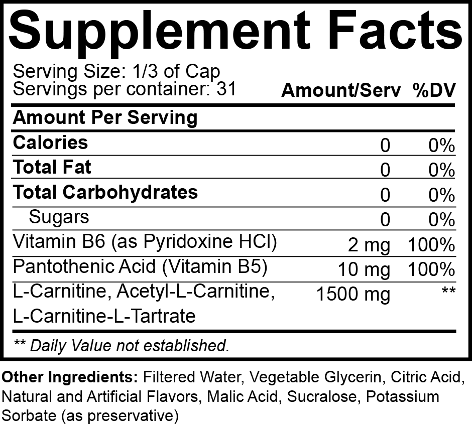 NutraKey Liquid L-Carnitine 1500mg