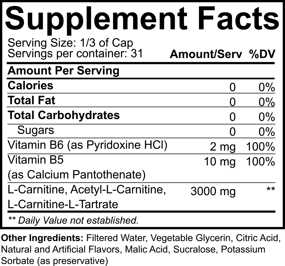 NutraKey Liquid L-Carnitine 3000mg