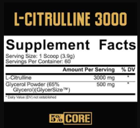 5% Nutrition L-Citrulline 3000mg