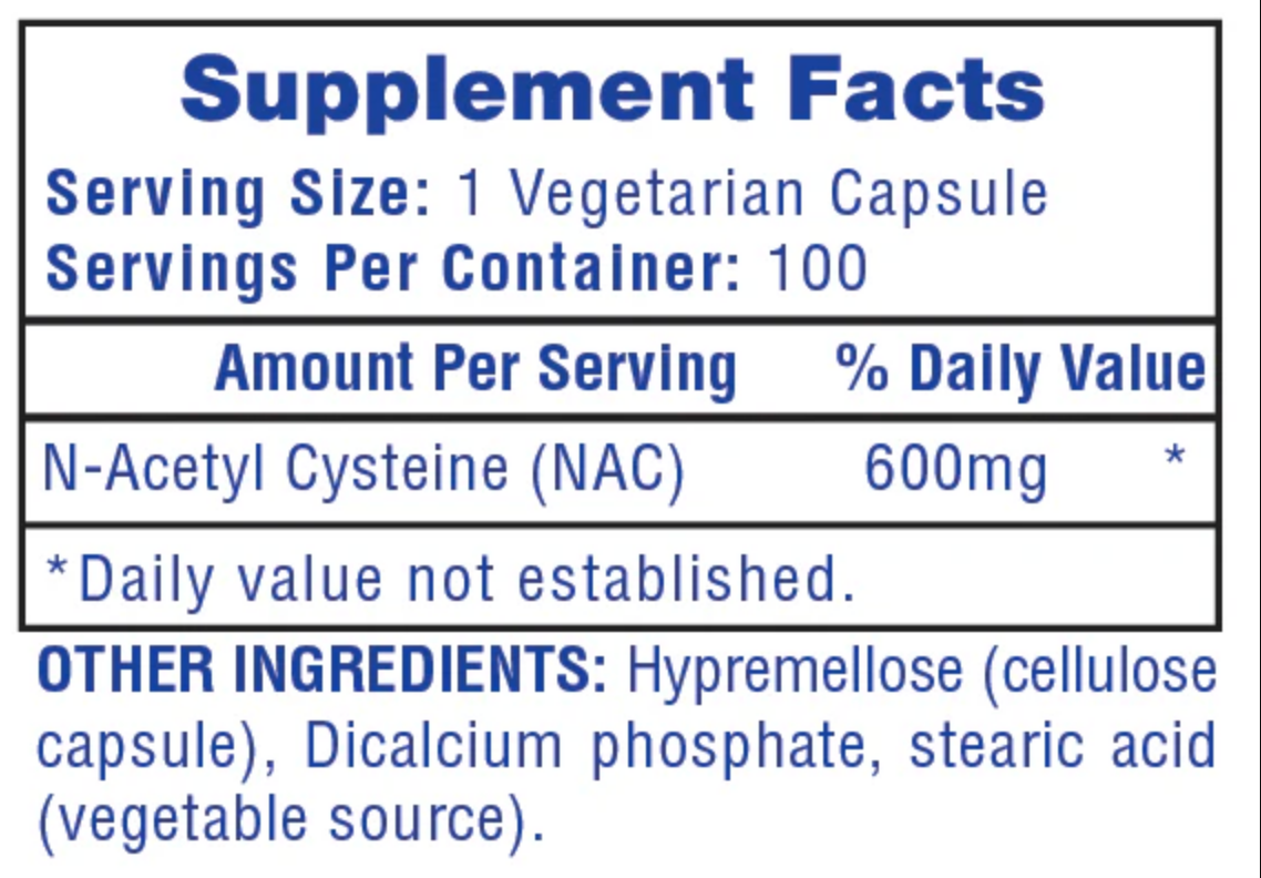 Hi-Tech Pharma NAC N-Acetyl Cysteine 600mg