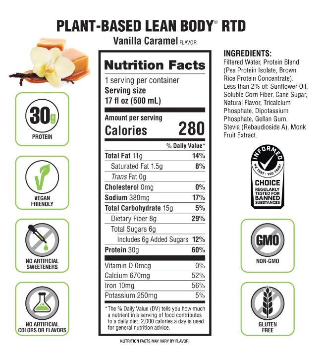 Labrada Lean Body Plant-Based RTD 17oz