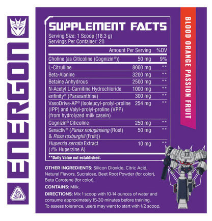 Core Nutritionals x Transformers Energon - SuppPrep