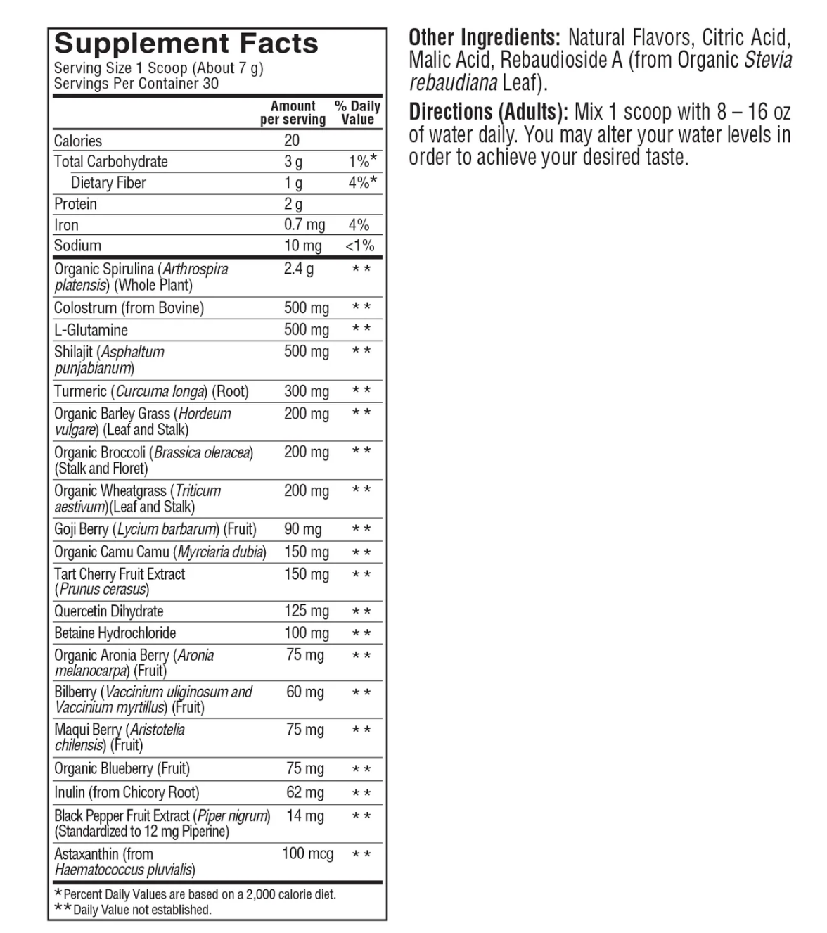Spoken Nutrition Greens 7.6oz