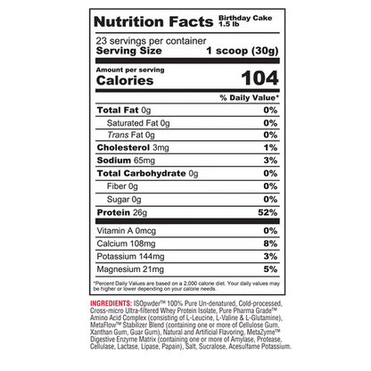 Metabolic Nutrition Iso PWDR